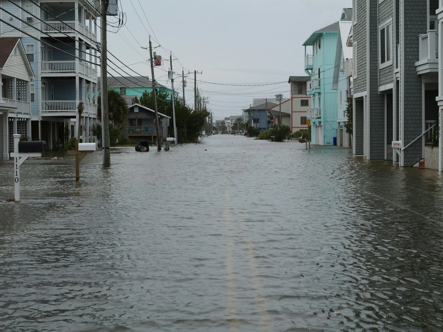 Residential properties affected by flooding